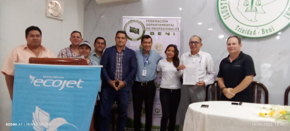 Federación de Profesionales del Beni firma Convenio Corporativo con EcoJet