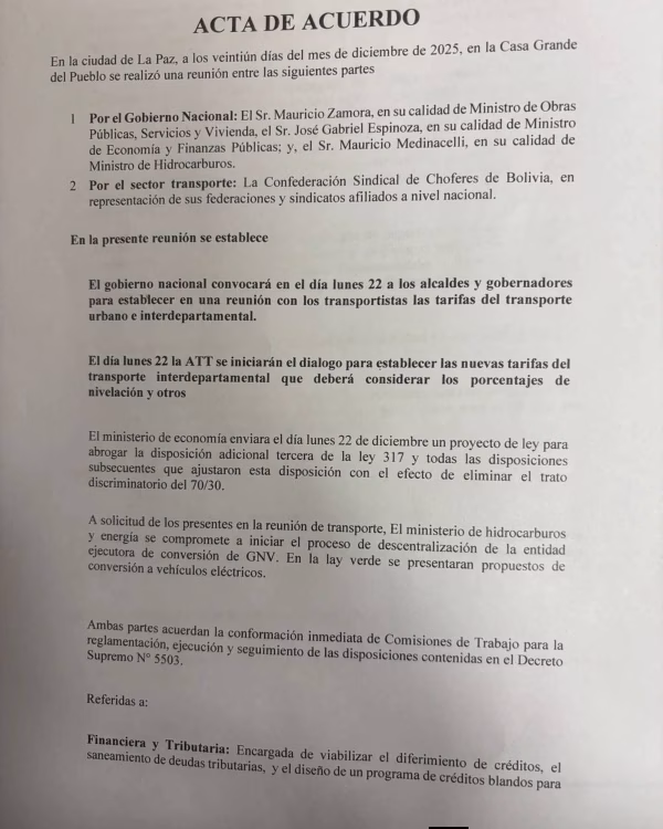 No hay paro, Choferes y Gobierno lograron un acuerdo