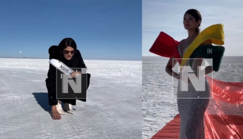 Sheynnis Palacios, miss Universo 2023, disfrutó del mágico paisaje del Salar de Uyuni