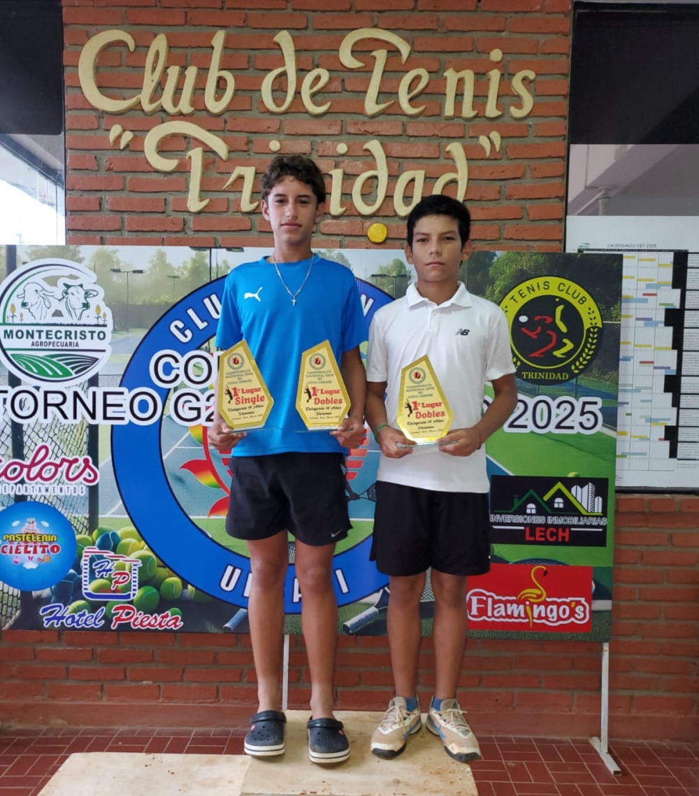 Tenis: Rodrigo Durán y Bruno Velasco, imbatibles en dobles 14 años